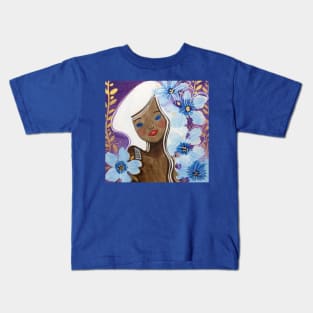 Blue Flowers Kids T-Shirt